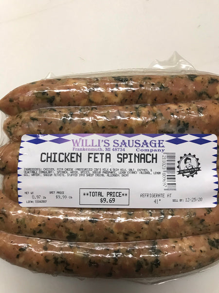 Chicken Feta Spinach Bratwurst